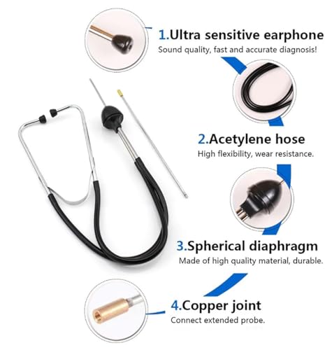 Mechanical Stethoscope, Motor Stethoscope, Mechanic Sensitive | Hearing aid, machine diagnostic tester, car engine diagnostics, for cars, mechanical internal noise detection