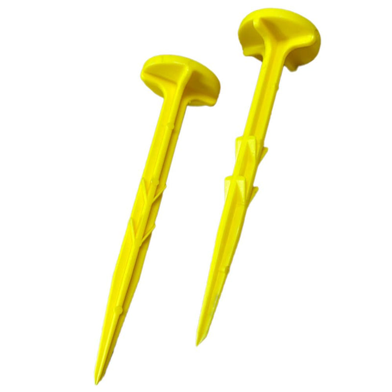 Low Profile Survey Stakes - High-Visibility - Survey Markers Boundary Markers Hi-Vis Garden Stakes (10-Pack (Yellow) Yellow