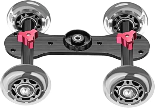 Neewer Scaled Camera Table Dolly Slider with 22 pounds/10 kilograms Load Capacity Skater Design Aluminum Rods Rotatable Rubber Wheels 1/4-inch 3/8-inch Screw Threads for DSLRs Video Camcorders (Black)
