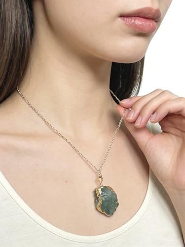Prasiolite Natural Stone Pendant Irregular Geode Healing Crystal Necklace Stone Reiki Spiritual Quartz Gemstone Jewelry Gift for Woman