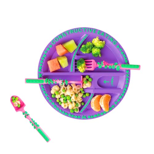 Constructive Eating Garden Fairy Plate, Placemat and Utensil Set
