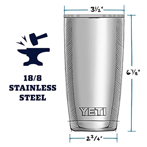 YETI Rambler 20 oz Stainless Steel Vacuum Insulated Tumbler w/MagSlider Lid All Stainless Steel 20 Ounces