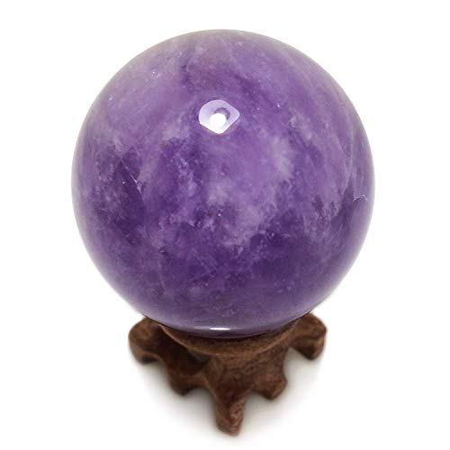 Polar Jade Amethyst Crystal Spheres, Set of 2, 45mm/1.8" Set of 2 Amethyst 45 mm