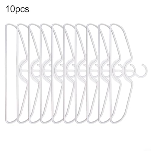 Short Neck Hanger Clothes Plastic Hangers Space Saving Anti-Slip Heavy-Duty Slim Closet Thin Hangers, Coat Hanger for College Dorms, Homes & More, Enhances Closet Space(10Pack) White