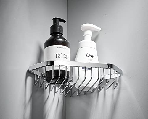 Corner Shower Caddy Basket,Shampoo Holder for Shower Wall,Inside Shower Shelf Bathroom Organizer,Solid Brass Material in Polished Chrome B5118 Chrome