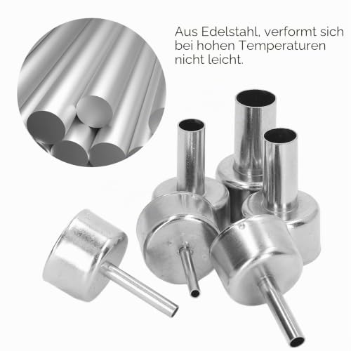 Pack of 6 soldering station nozzle blow soldering accessories mouth tips for hot air attachment hot air for gun nozzle for desoldering air for gun nozzle for gun Tsui kit heat guns