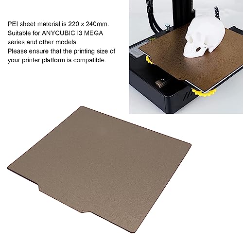 3D Printer Build Plate Magnetic Base 220x240mm Spring Steel PEI Plate Double Sided Removable Flexible Heated Bed for I3 Mega