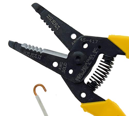 Ideal Industries Premium Reflex T wire stripper with plier nose, slide lock, and textured grips for 22-30 AWG wire