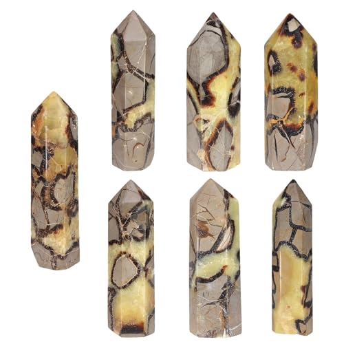 TUMBEELLUWA 141-170 mm Natural Septarian Dragon Stone Crystal Obelisk Tower Multicolor Height 5.55-6.69 Inch