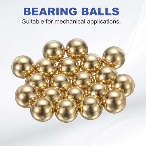 sourcing map 20 Pcs Bearing Balls, 1/2" 12.7mm Precision H65 Brass Bearing Balls Industrial Brass Ball Spheres for Machinery, Automotive, and DIY