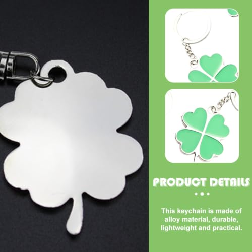 DOITOOL 5pcs St Patrick Day Four Leaf Alloy Keychain for Bags and Keys