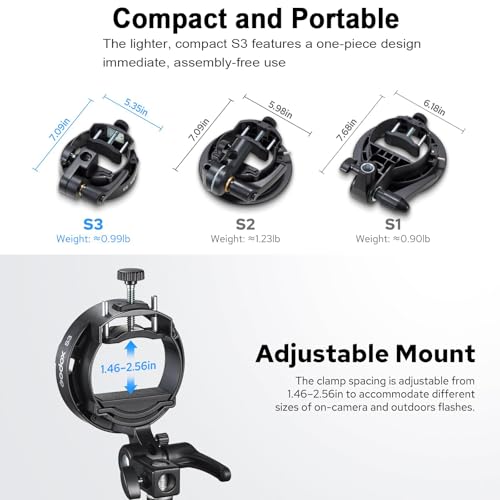 Godox S3 Speedlite Bracket Flash Holder for Studio Photography