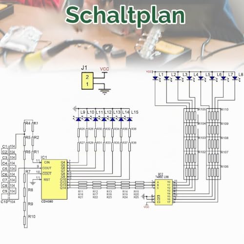 RGB LED Flashing Controller DIY Kit 1805 SMD/SMT Soldering Exercise Board, Components Training Board, Soldering Practice Kit, Color Light Controller, DIY Soldering Skill Training Board, 5V Type D
