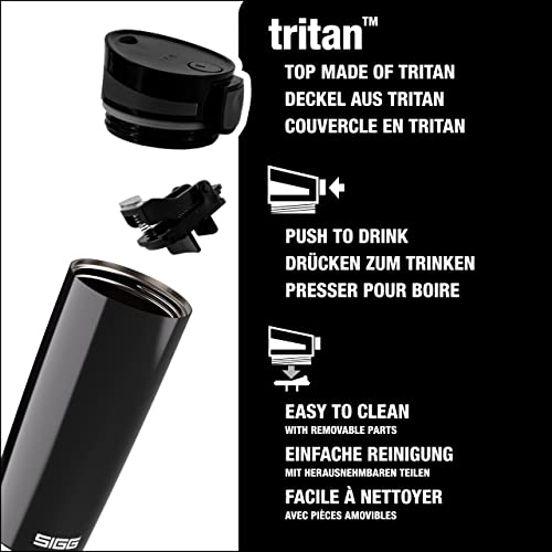Sigg - Insulated Coffee Cup - Travel Mug Miracle Black - Hot & Cold. Leakproof. BPA Free - 18/8 Stainless Steel - 16 Oz 15.9 Ounces