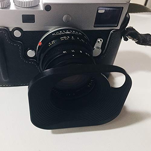 Haoge LH-B39P 39mm Square Metal Screw-in Lens Hood Hollow Out Designed with Cap for Leica Rangefinder Camera with 39mm E39 Filter Thread Lens Black