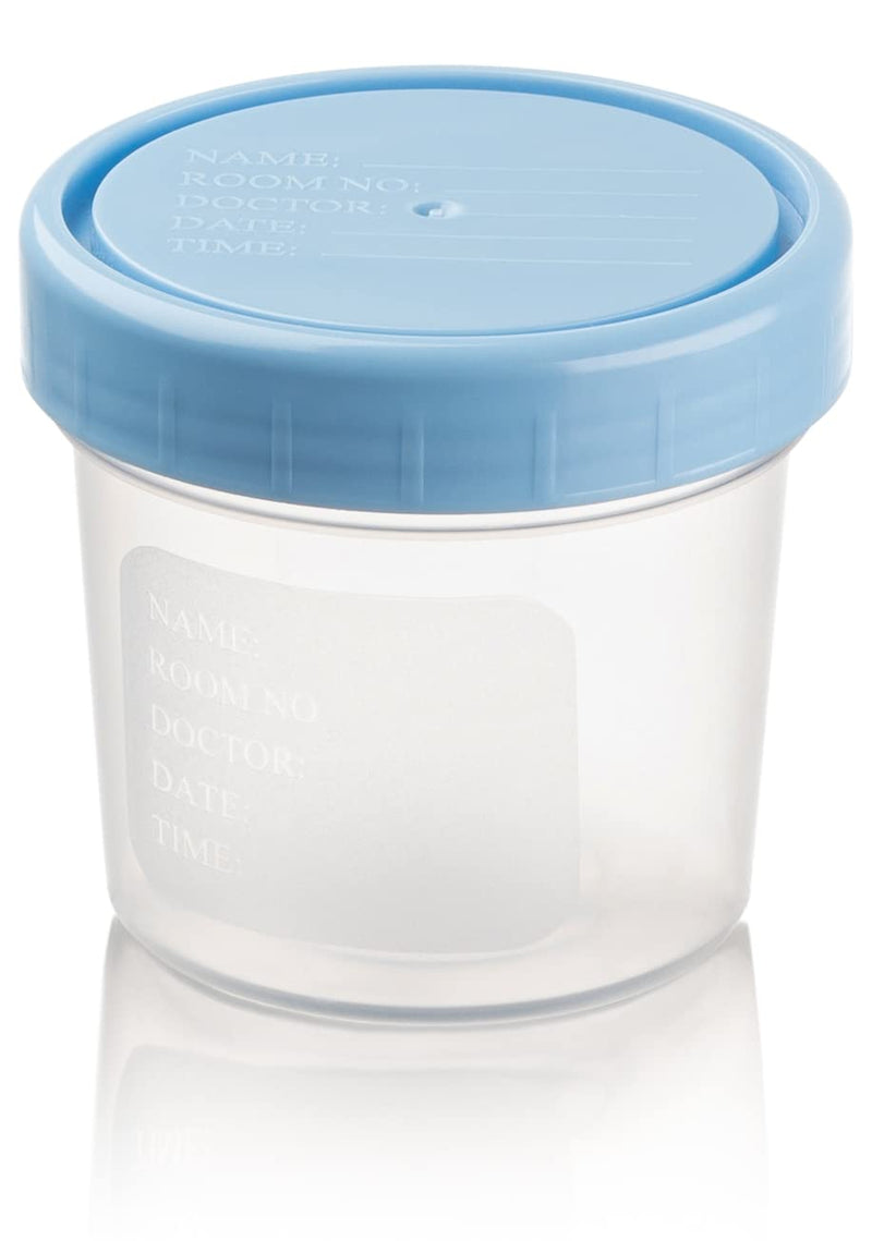 [Australia - AusPower] - Caremax Supply Specimen Cups with Lids-Leak Proof Lid- High Quality Latex Free Polypropylene Plastic- Non-Sterile- 25 4oz Specimen Jar 