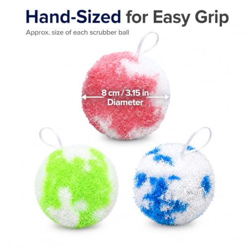Bathroom Cleaning Ball Set of 3 Ceramic Sink Cleaning Brush Highly Efficient Cleaner for Sinks, Worktops, Tiles, Taps and Shower Heads