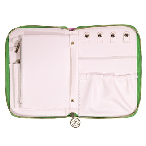 Lilly Pulitzer Travel Jewelry Case Organizer, Jewelry Roll for Women with Zipper, Cute Jewelry Organizer Holds Necklaces, Earrings, Bracelets (Sunset Shadows Home)