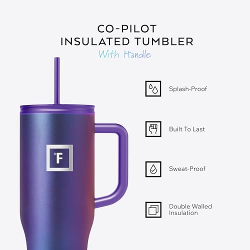 IRON °FLASK 40 oz Co-Pilot Insulated Travel Mug Cosmetic Pink 40 Ounces