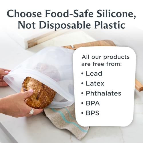 Stasher Premium Reusable Silicone Food Storage Gallon Bag, Clear, 128 oz