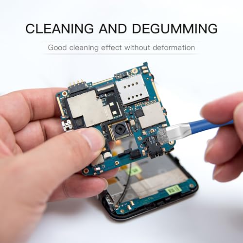GTHUNDER 2pcs Phone Motherboard IC Cleaning Brush,Double Head Anti-Static ESD Safe Hard Brush,Motherboard Cleaning Tools Cleaning Brush for Computer, Mobile Phone,Watch Etc Circuit Board Cleaner-Blue Blue