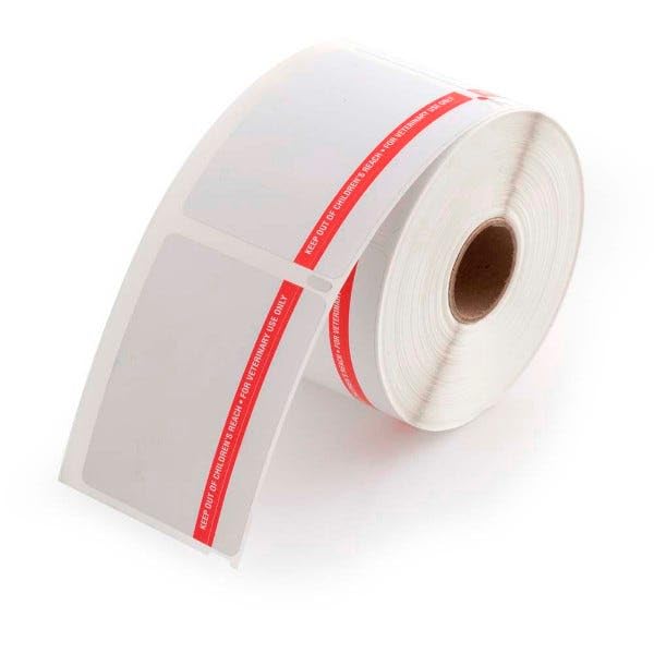 Zebra/Dymo Veterinary Keep Out of Children's Reach Warning Labels 1.75" x 2.75"