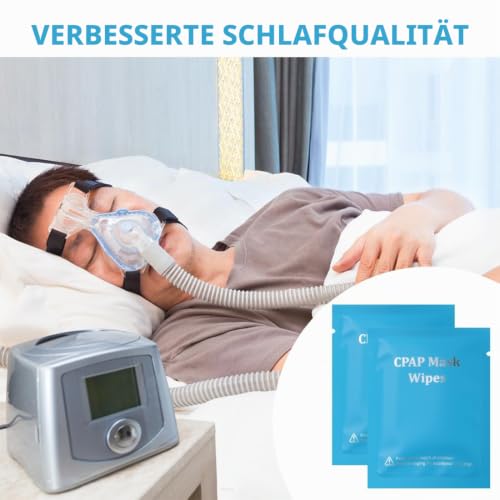 CPAP Cleaning Wipes 15 x 18 cm Mask Wipes with Aloe Vera for Quick Cleaning of CPAP Accessories Pack of 50
