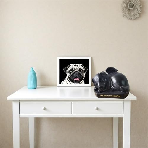 Urn for Dog Ashes, Funeral Box Pet Loss Sleeping Dog Figurine Decor