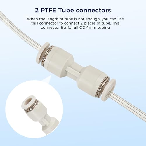 Sovol PTFE Tube 2.5mm ID 4mm OD,Star-Shaped Low-Resistance Tubing 5M, High-Temp Resistant, with 2 Couplers for Bambu lab X1/ X1C/ P1P/ P1S/ A1/ A1 Mini, Prusa MMU3, K1 Max/Ender 3 V3 3D Printer 5 Meter (Star-shaped)