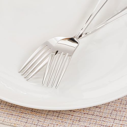 HIKAA 16-Piece Dinner Forks Set, 8-Inch 18/10 Stainless Steel Forks, Mirror Polished Dishwasher Safe Silverware Forks for Home, Restaurant, Party