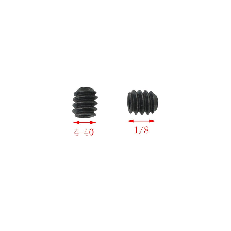 [Australia - AusPower] - 25pcs 4-40 x 1/8" Carbon Steel Allen Head Hex Hexagon Socket Set Screws Cup Point with Hex Key Wrench, Black 4-40 x 1/8Inch 