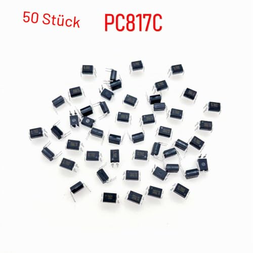JZK PC817C Optocoupler 2.54 mm DIP 4 Pin 4-Pin 4-Pin Photo Coupler for Mounting, High Density Mounting Type Optocoupler IC, Photoelectric Coupler Pack of 50