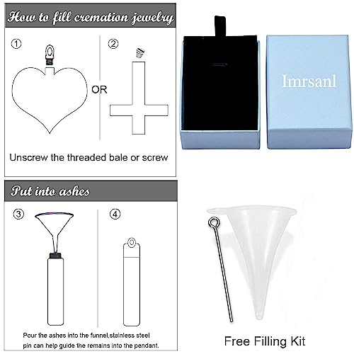 Imrsanl Cremation Jewelry for Ashes Moon Urn Necklace Stainless Steel Memorial Lockets Keepsakes Jewelry for Ashes Pendant - Fill kit Silver Star