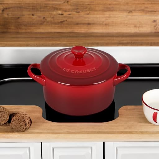 Le Creuset Stoneware Mini Round Cocotte, 14 oz., Cerise 14 Oz.