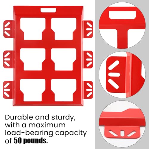 XuYelora half-width mounting plate compatible with Milwaukee Packout, shown in red hardware design