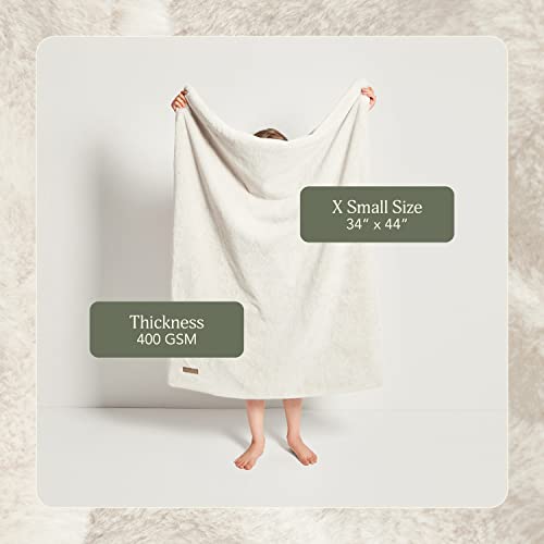 UnHide Lil' Marsh Faux Fur Blanket, Lightweight, Soft Throw Blanket Snow White X-Small (34" x 44")