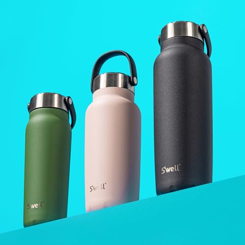 S'well Recycled Stainless Steel Explorer with Insulated Lid and Handle, 40oz, Onyx, Triple Layered Vacuum Insulated Containers Keeps Drinks Cold for 54 Hours and Hot for 12 40 Ounces