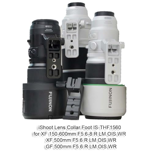 iShoot Tripod Mount Ring Base Lens Collar Foot Support Compatible with Fuji XF 150-600mm F5.6-8 R LM OIS WR, XF 500mm F5.6 R LM OIS WR & GF 500mm F5.6 R LM OIS WR, Arca-Swiss Fit Quick Release Plate