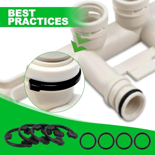 Penitue water softener seal kit with 4 snap clips, 4 O-rings, and crochet hook for GE Morton systems