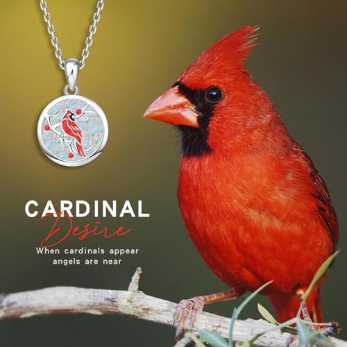 BEILIN Red Cardinal Urn Necklace Pendant Ashes Cremation Jewelry for Women