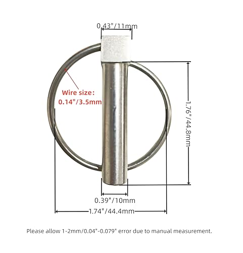 Generic 316 stainless steel 3/8-inch lynch pins, linch pins, O-pins, marine connectors, 6-piece set