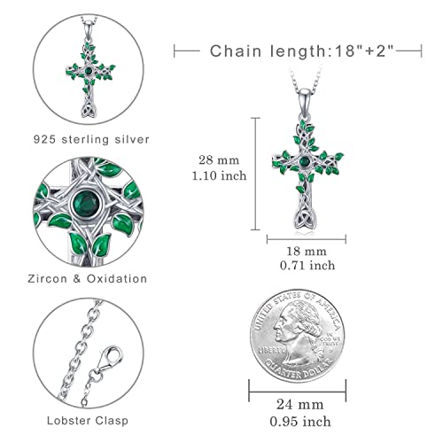 Celtic Cross Urn Necklace 925 Sterling Silver Celtic Religious Cremation Necklace for Ashes Cross Cremation Jewelry Gifts for Women
