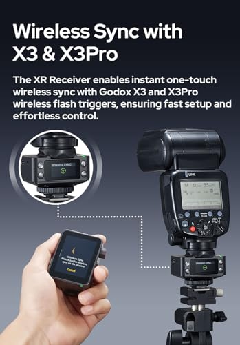 Godox XR Wireless Flash Receiver for Canon, for Nikon -Upgrade of godox X1R, 2.4G TTL HSS Trigger with Built-in Lithium Battery, Wireless Sync Remote Flash Receiver for Camera XR-C XR-N with Brush XR for Canon for Nikon