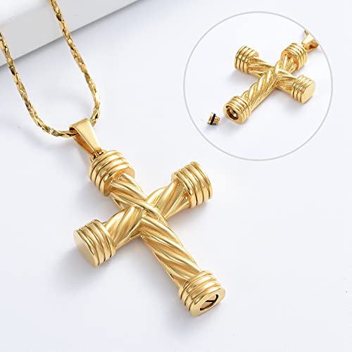 Minicremation Rope Winding Cross Cremation Ashes Cremation Jewelry for Ashes Cross Memorial Urn Necklace Pendant Keepsake Religious Cross Ashes Jewelry