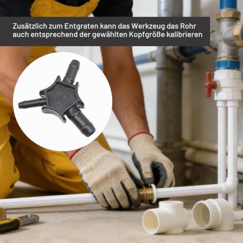 Multi Calibrator Deburring 16-20-25 mm for Multilayer Composite Pipes, Precise Calibration Tool Aluminum Composite Pipe for Installations, Composite Pipe Calibrator and Deburring Tool for PEX-AL-PEX, Calibration Tool