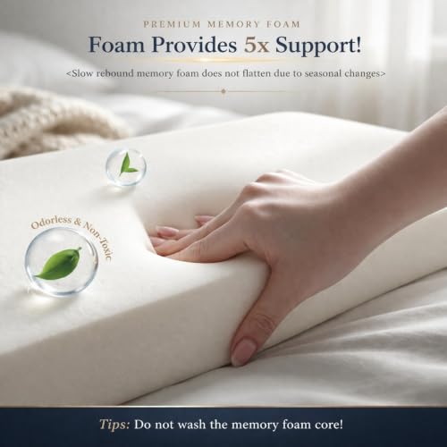 Side Sleeper Pillow with Arm Hole, Memory Foam Side Sleeper Pillow for Neck Shoulder Pain Relief, Washable Cover, 2 Pillowcases (Right) Right