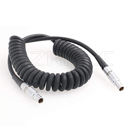 SZRMCC 0B 2 Pin Male to 0B 2 Pin Male Coiled Power Cable for ARRI Alexa Camera 2 pin 12V to Teradek Bond Bolt Cube (Coiled Cable) Coiled Cable Straight 2 pin