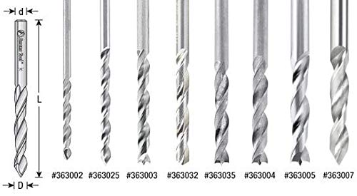 Amana Tool 363007 solid carbide boring drill bit, 5mm diameter x 55mm long with 5mm shank