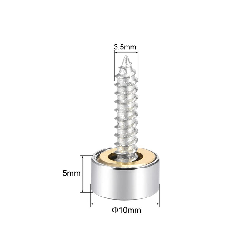 [Australia - AusPower] - uxcell Mirror Screws Decorative Caps Cover Nails Polished Stainless Steel 10mm 8pcs 