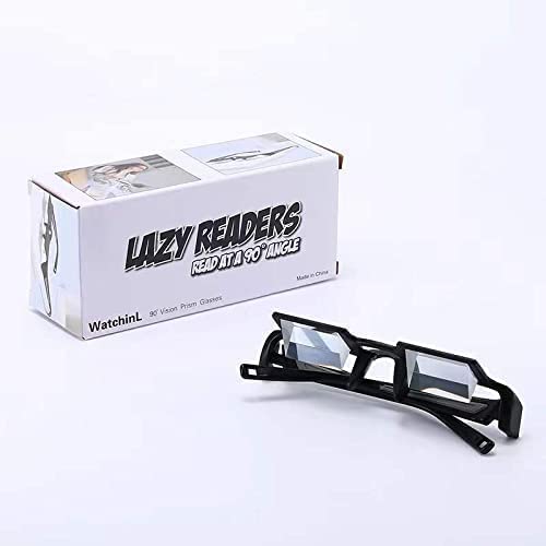 [Australia - AusPower] - Lazy Glasses Laying Down Light Prism Glasses 90°Angle Prism Glasses Neck Relaxer for Lying down Reading and Watching Black 